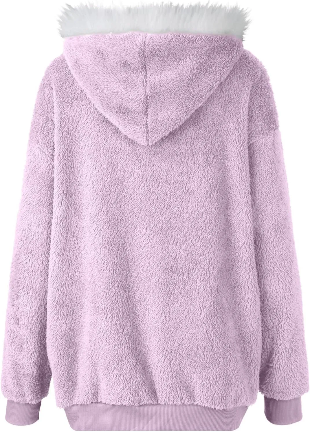 Womens Winter Coats Fleece Sherpa Jacket Full Zip Long Sleeve Casual Fuzzy Hooded Jacket Coats Warm Winter Outerwear