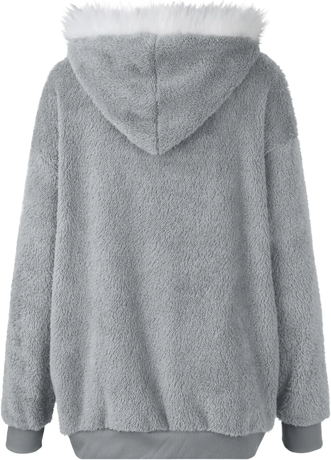 Womens Winter Coats Fleece Sherpa Jacket Full Zip Long Sleeve Casual Fuzzy Hooded Jacket Coats Warm Winter Outerwear