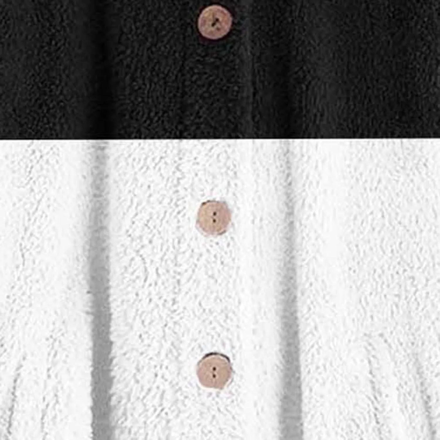 Womens Winter Fuzzy Fleece Jacket Hem Plus Size Hoodie Top Sweater Blouse Hooded Coats Fur Coats for