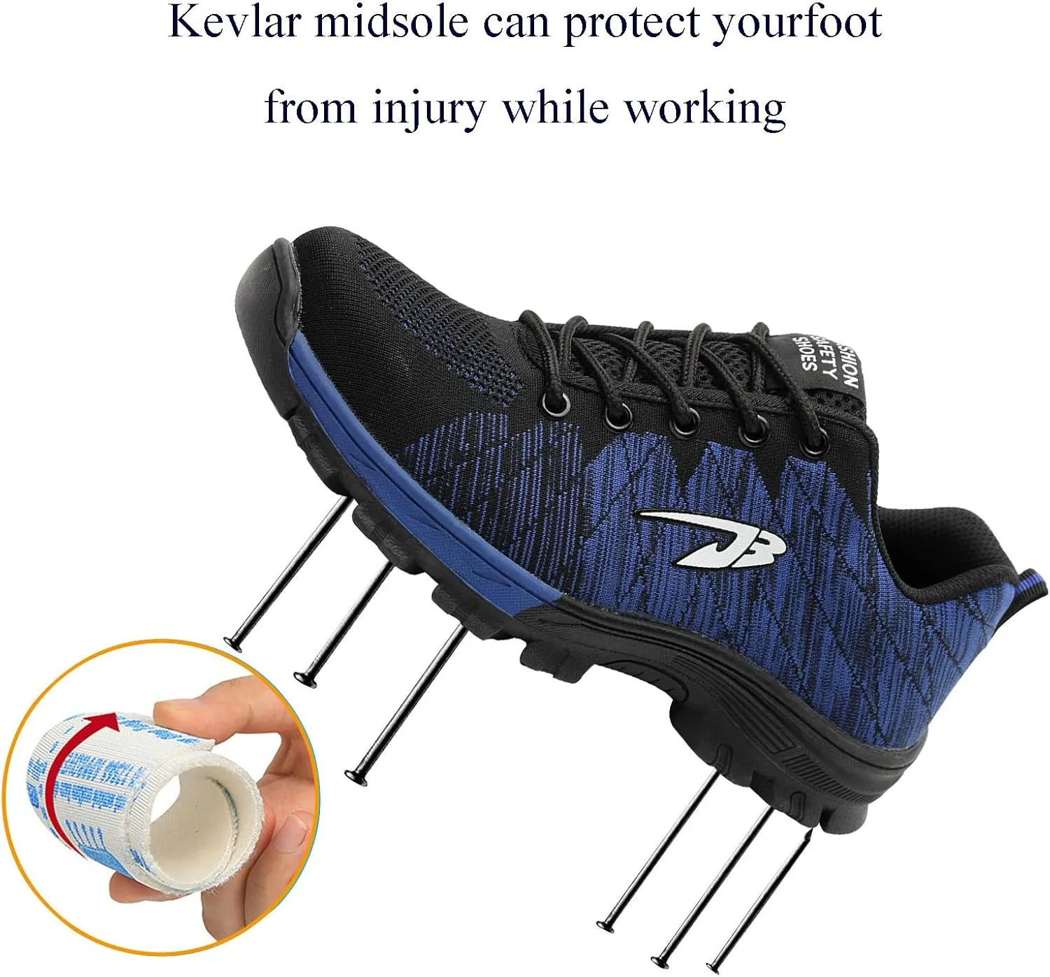 Work Safety Shoes for Men Womens,Lightweight Safety Shoes Slip Resistant Work Sneaker Breathable Puncture Proof Shoes