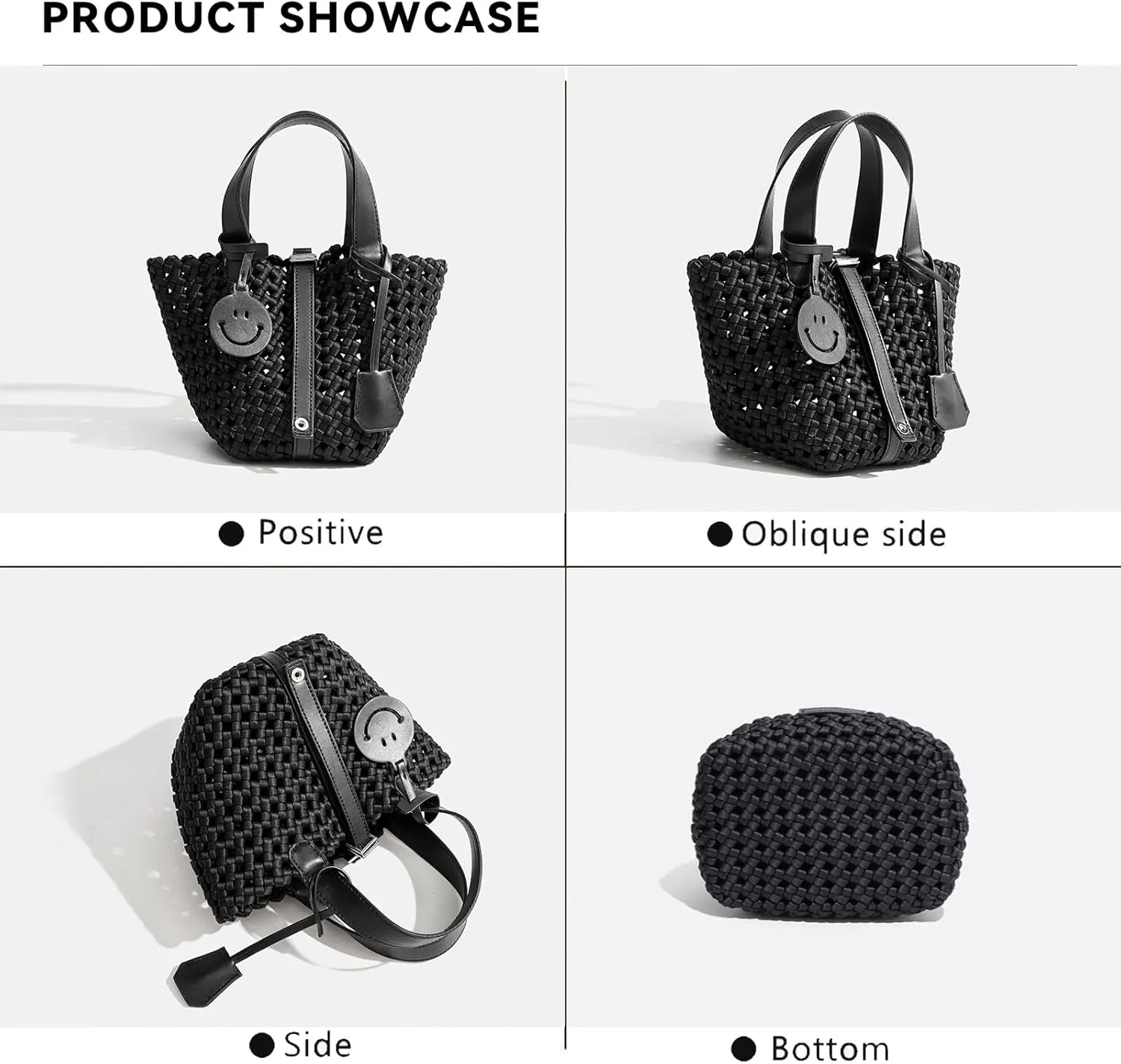 Woven Handbags for Women Top Handle Satchel Handbag Basket Bucket Bag Small Woven Tote Bag Hobo Purses