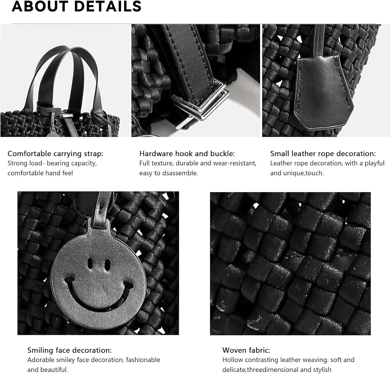 Woven Handbags for Women Top Handle Satchel Handbag Basket Bucket Bag Small Woven Tote Bag Hobo Purses