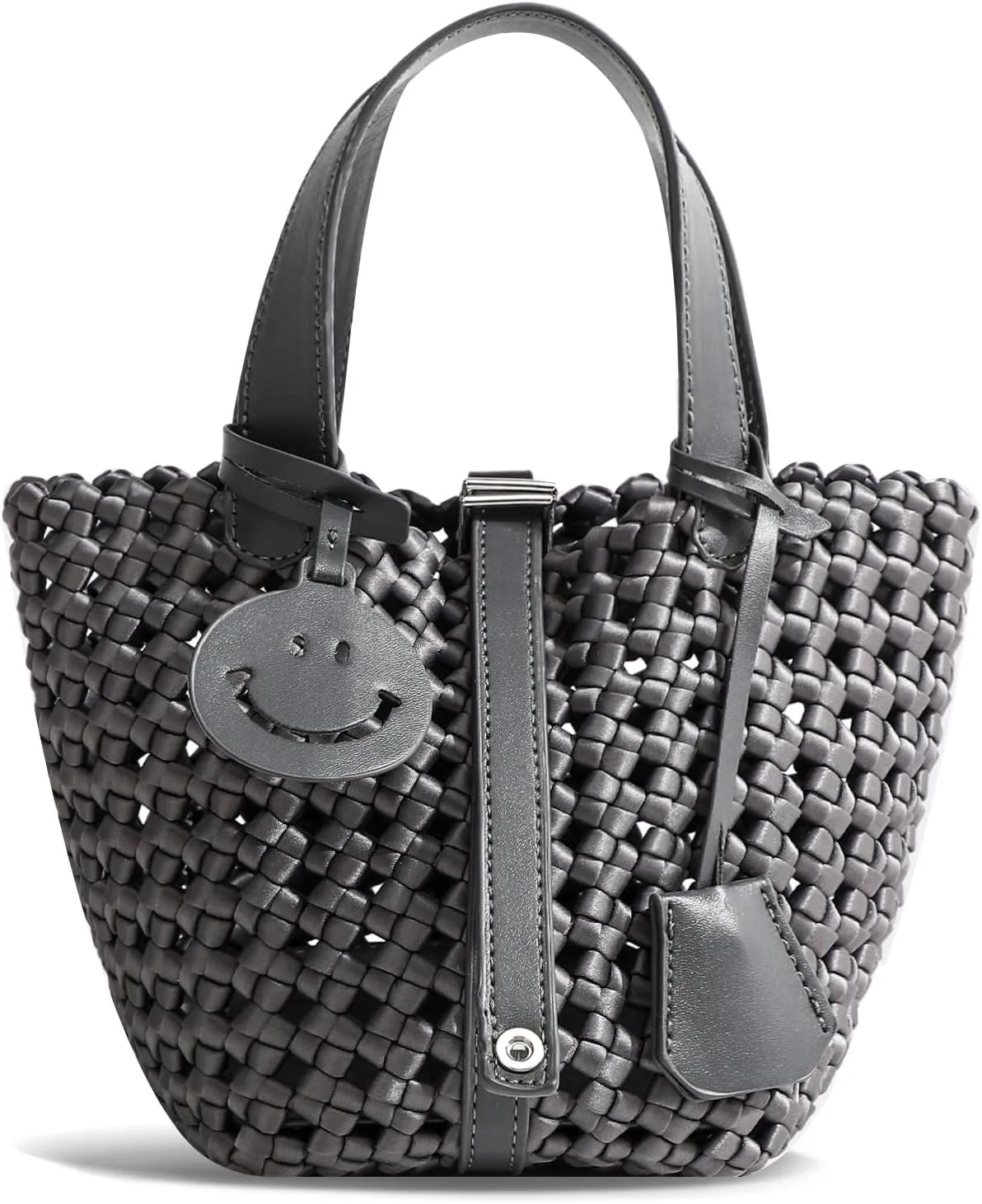 Woven Handbags for Women Top Handle Satchel Handbag Basket Bucket Bag Small Woven Tote Bag Hobo Purses