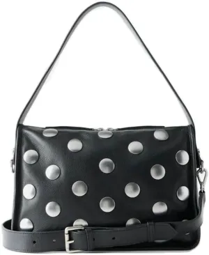 Y2k Studded Crescent Crossbody Purse Women PU Leather Hobo Bags 90s Punk Underarm Shoulder Satchels Trendy Tote Handbag