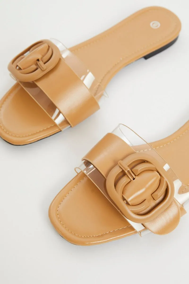 Yellow Buckle Detail Slides