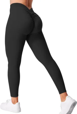 YEOREO Gym Leggings for Women V Back Workout Leggings Scrunch Butt Lifting Leggings for Women High Waist Yoga Pants Daze