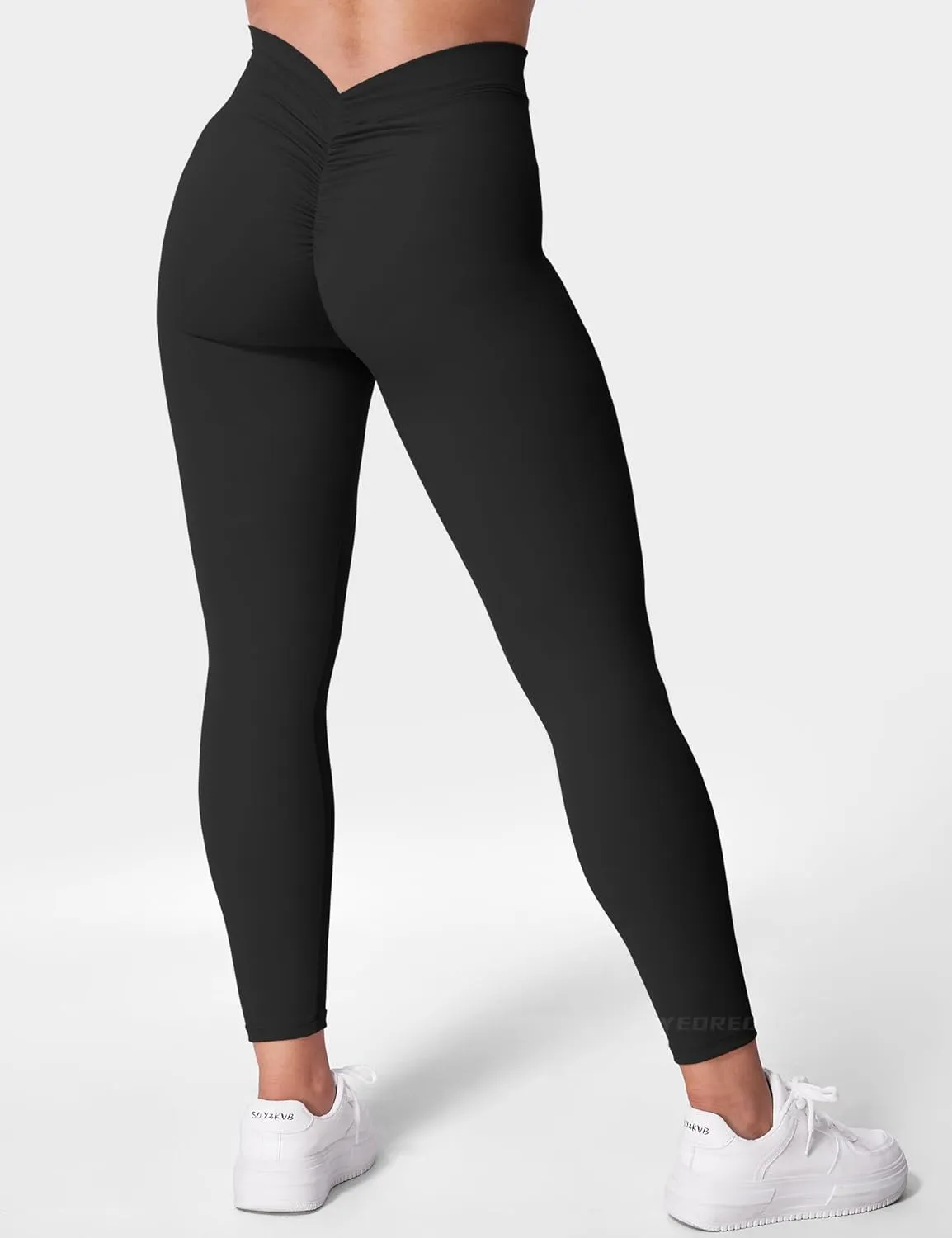 YEOREO Gym Leggings for Women V Back Workout Leggings Scrunch Butt Lifting Leggings for Women High Waist Yoga Pants Daze