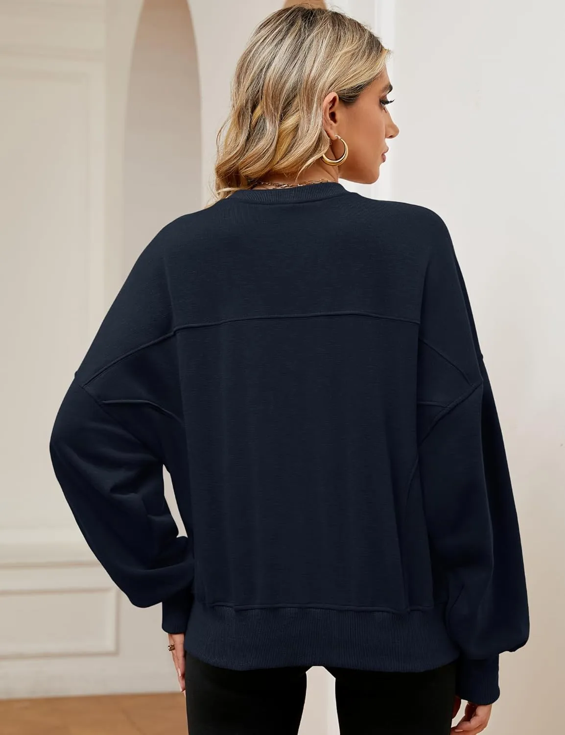 ZHENWEI Sweatshirts for Women Crewneck Pullover Sweaters with Pockets