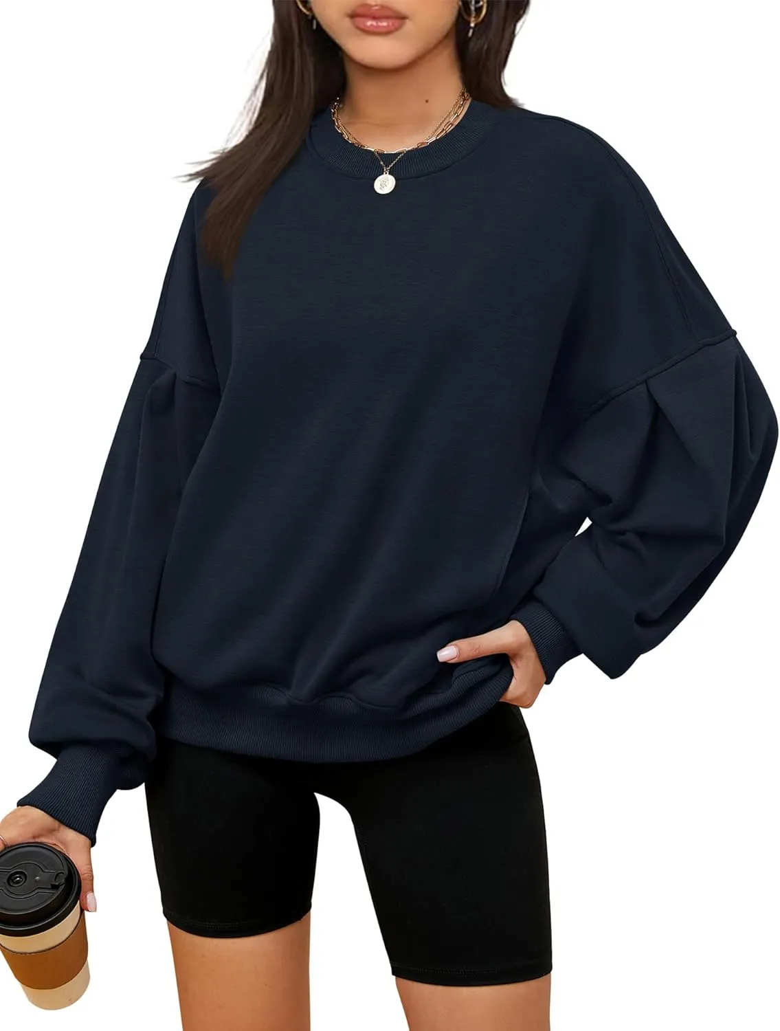ZHENWEI Sweatshirts for Women Crewneck Pullover Sweaters with Pockets