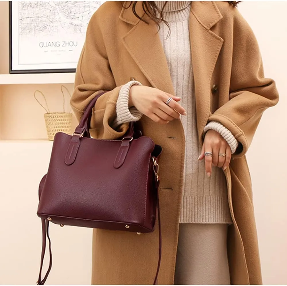ZiMing Handbags for Women Top Handle Bag Vegan Leather Satchel Purses Medium Tote Bags Shoulder Crossbody Bag Ladies Handbag
