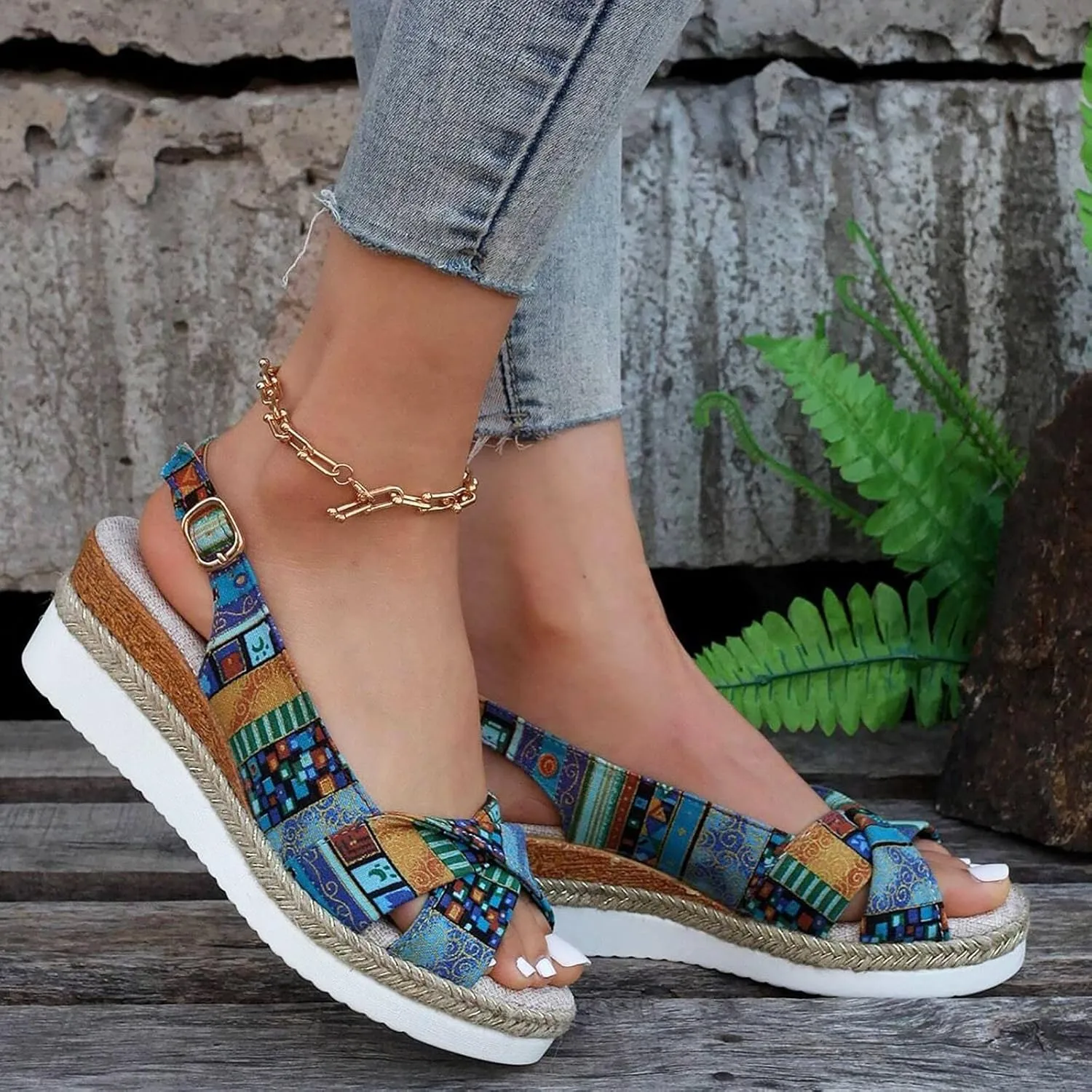 ZSpzx Orthopedic Sandals for Women,Womens Espadrilles Wedge Sandals 2025 Dressy Summer Slides Fish Mouth Platform Comfortable Slip on Bow Knot Open Toe Ankle Strap Beach Casual Walking Shoes