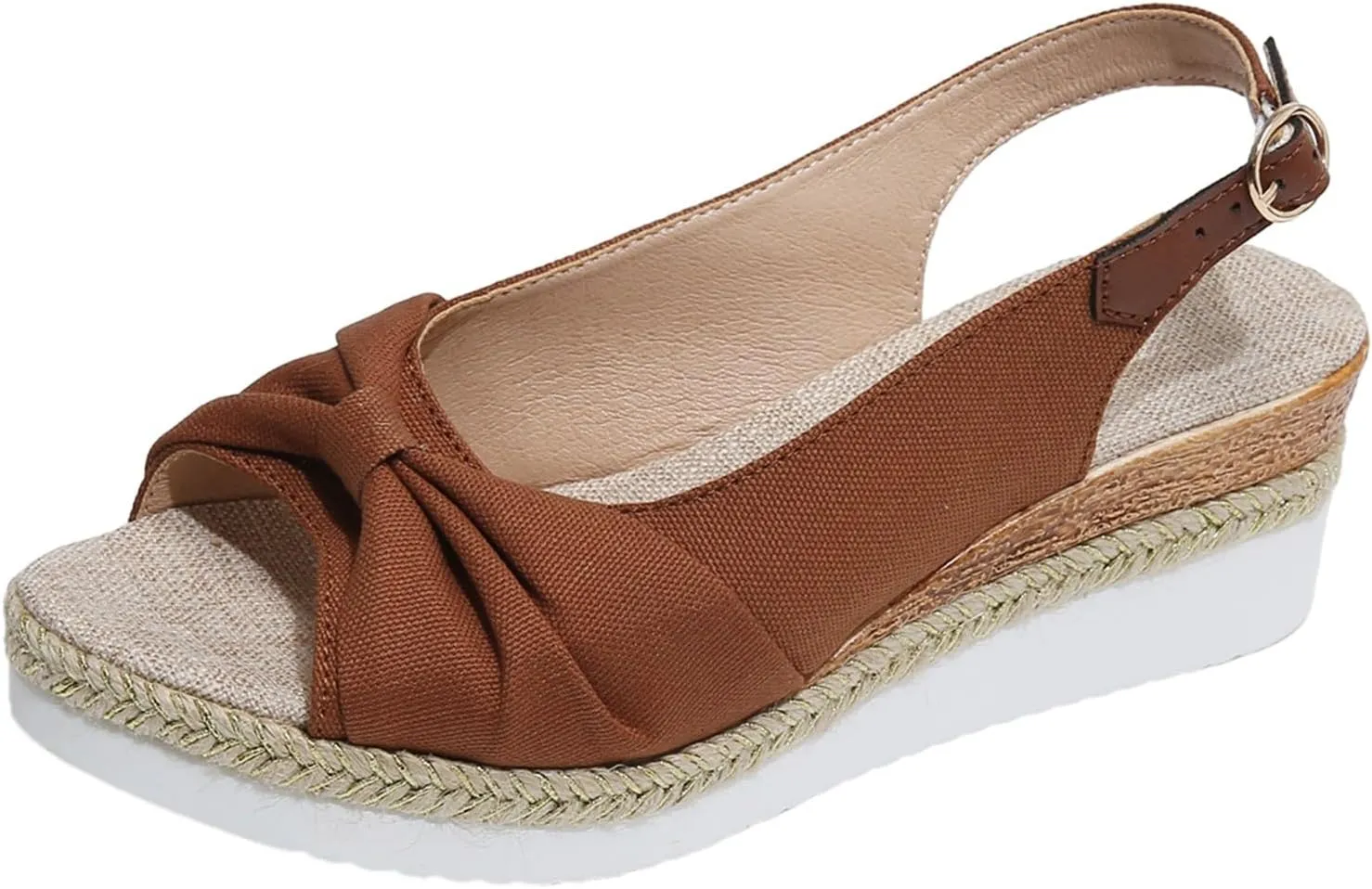 ZSpzx Orthopedic Sandals for Women,Womens Espadrilles Wedge Sandals 2025 Dressy Summer Slides Fish Mouth Platform Comfortable Slip on Bow Knot Open Toe Ankle Strap Beach Casual Walking Shoes
