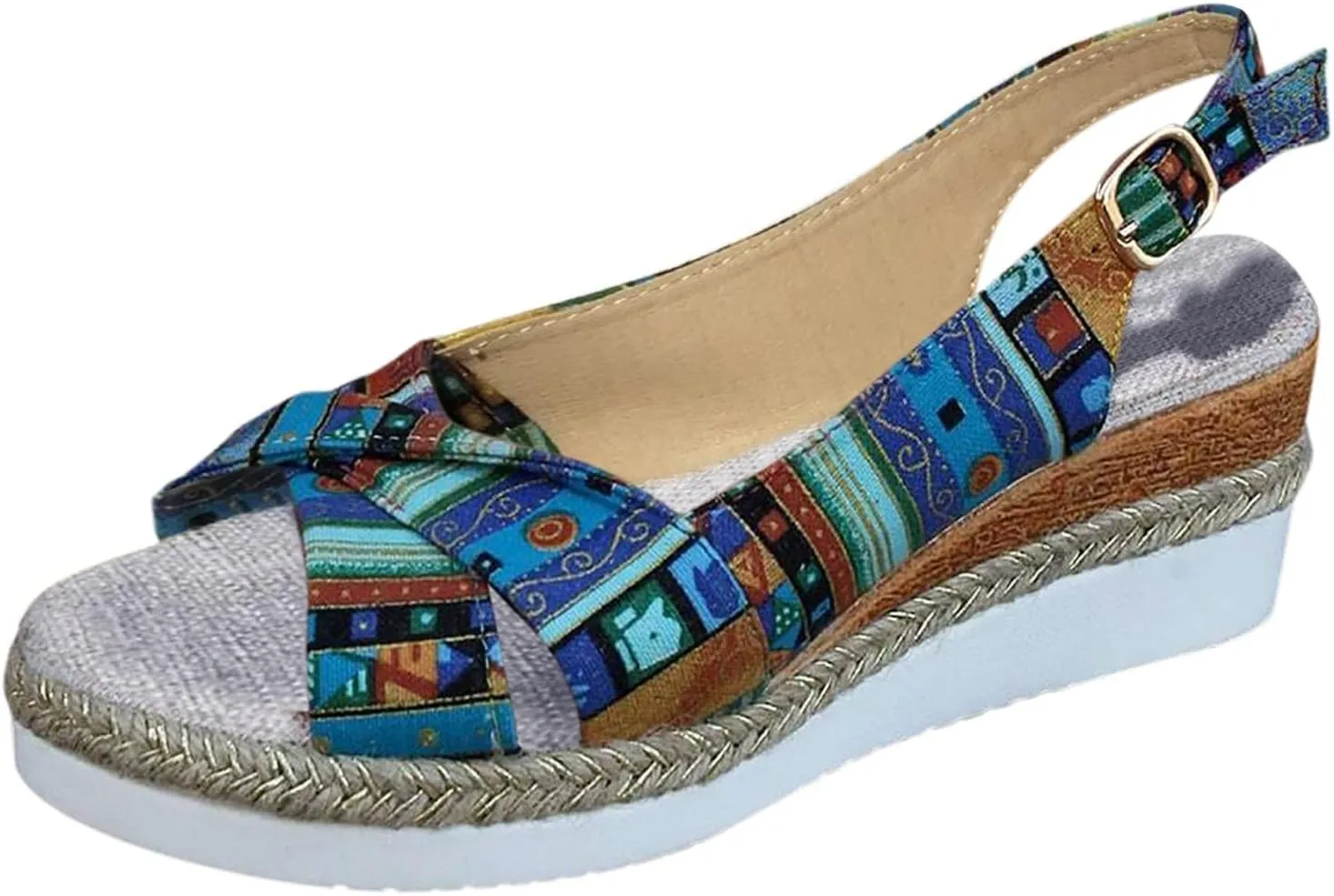 ZSpzx Orthopedic Sandals for Women,Womens Espadrilles Wedge Sandals 2025 Dressy Summer Slides Fish Mouth Platform Comfortable Slip on Bow Knot Open Toe Ankle Strap Beach Casual Walking Shoes