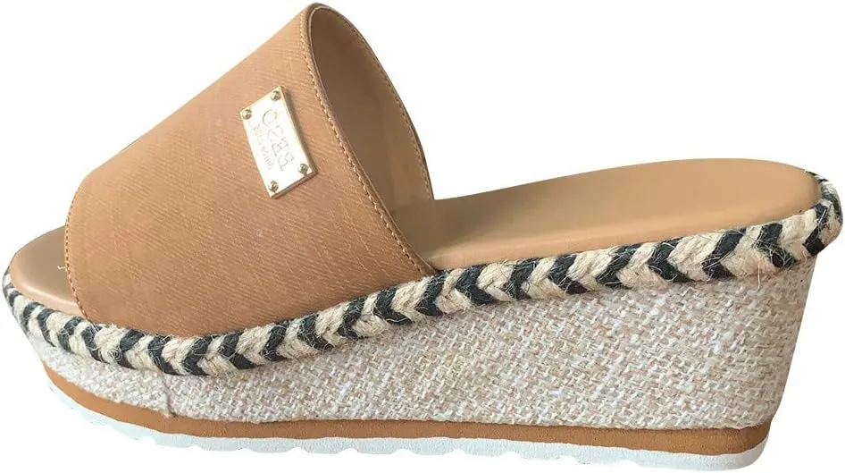 ZSpzx Orthopedic Wedge Sandals for Women Dressy Summer 2025 Women's Espadrilles Platform Sandals Comfortable Slip On Slides Open Toe Slides Boho Walking Shoes Beach Casual Outdoor Slippers